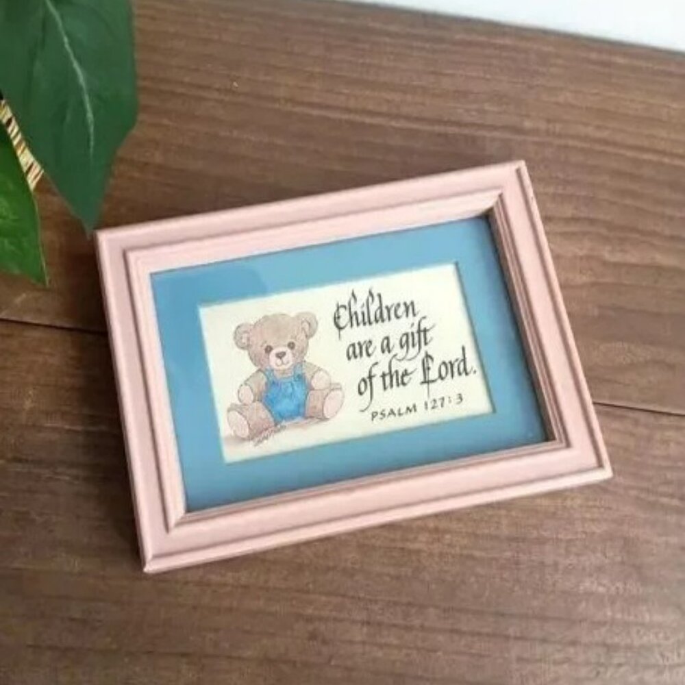 Vintage "Children are a Gift" Bible Verse Print Nursery Decor